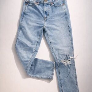 GAP Light Blue High Rise Distressed Jeans